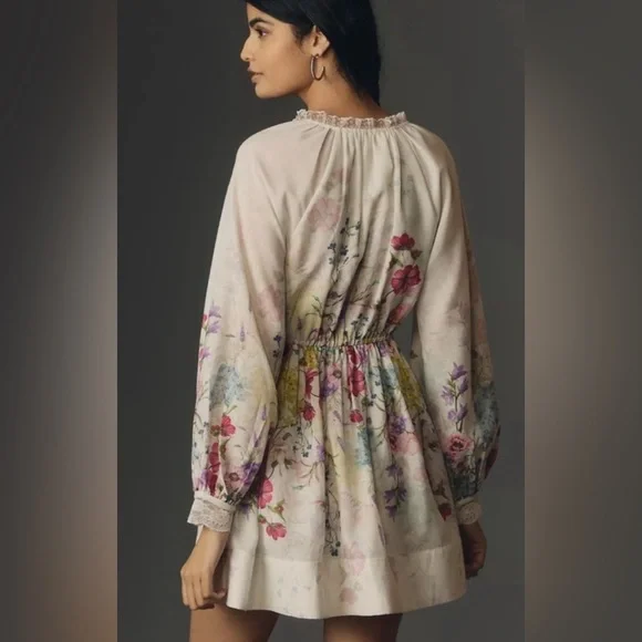 Anthropologie Let Me Be V-Neck A-Line Mini Dress